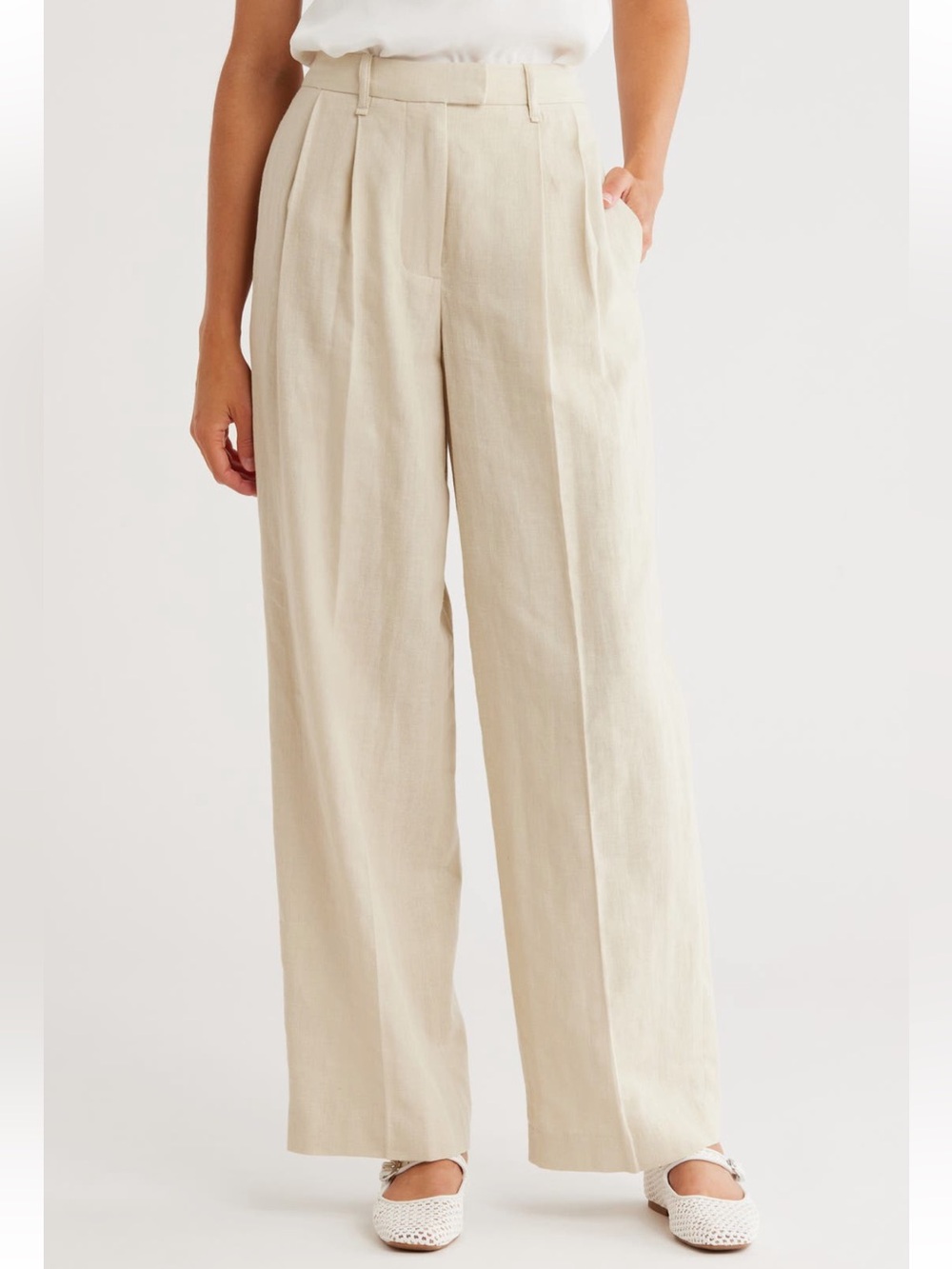 NWT Rag and Bone Portia Linen and Cotton Trouser Pants Size 10